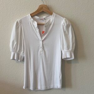 Sundry Sz S White Puff Sleeve Blouse